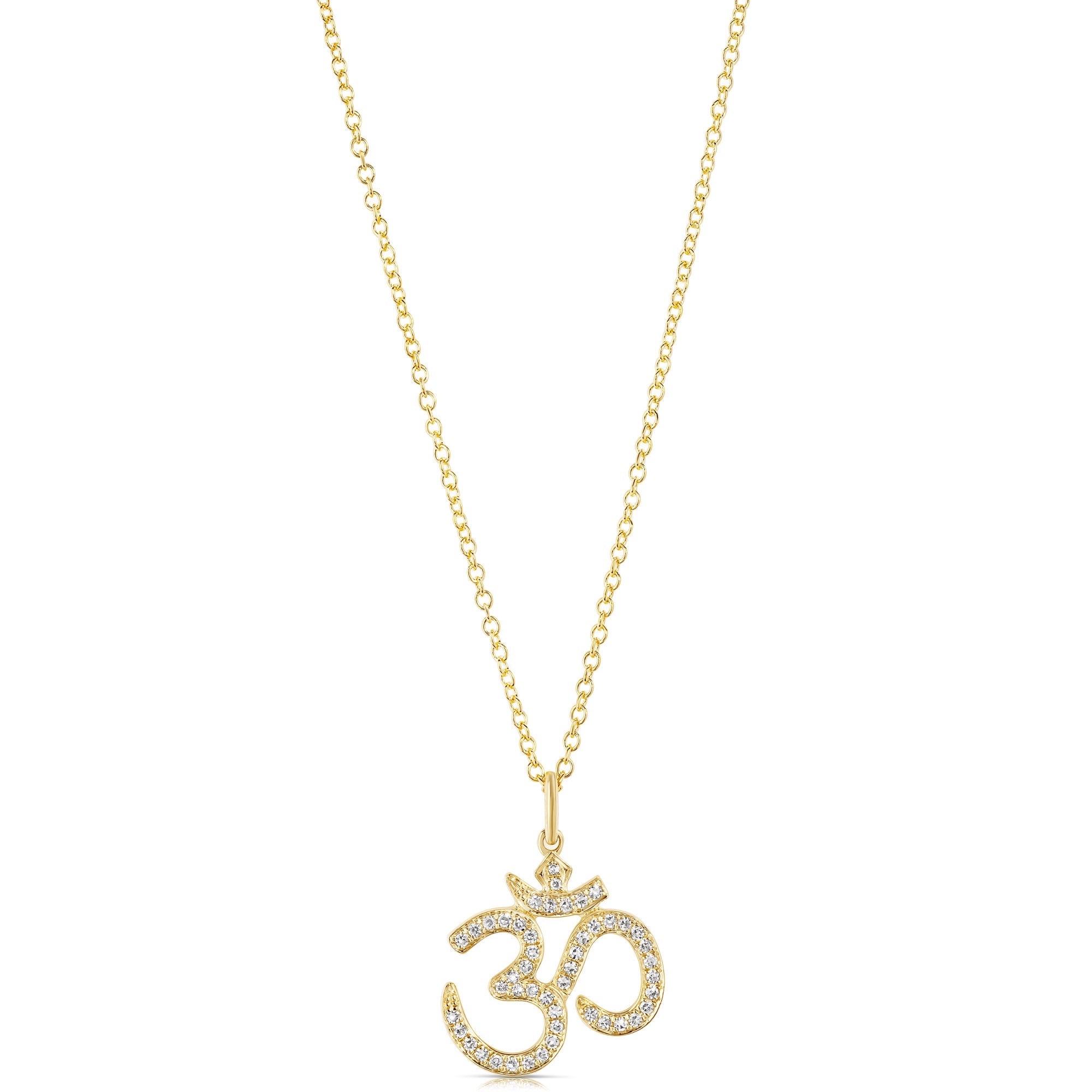 Yellow Gold One With The Universe Ohm Pendant