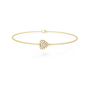 Heart Diamond Accent Bracelet 7.5"