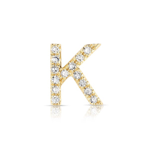 Yellow Gold Letter K Charm