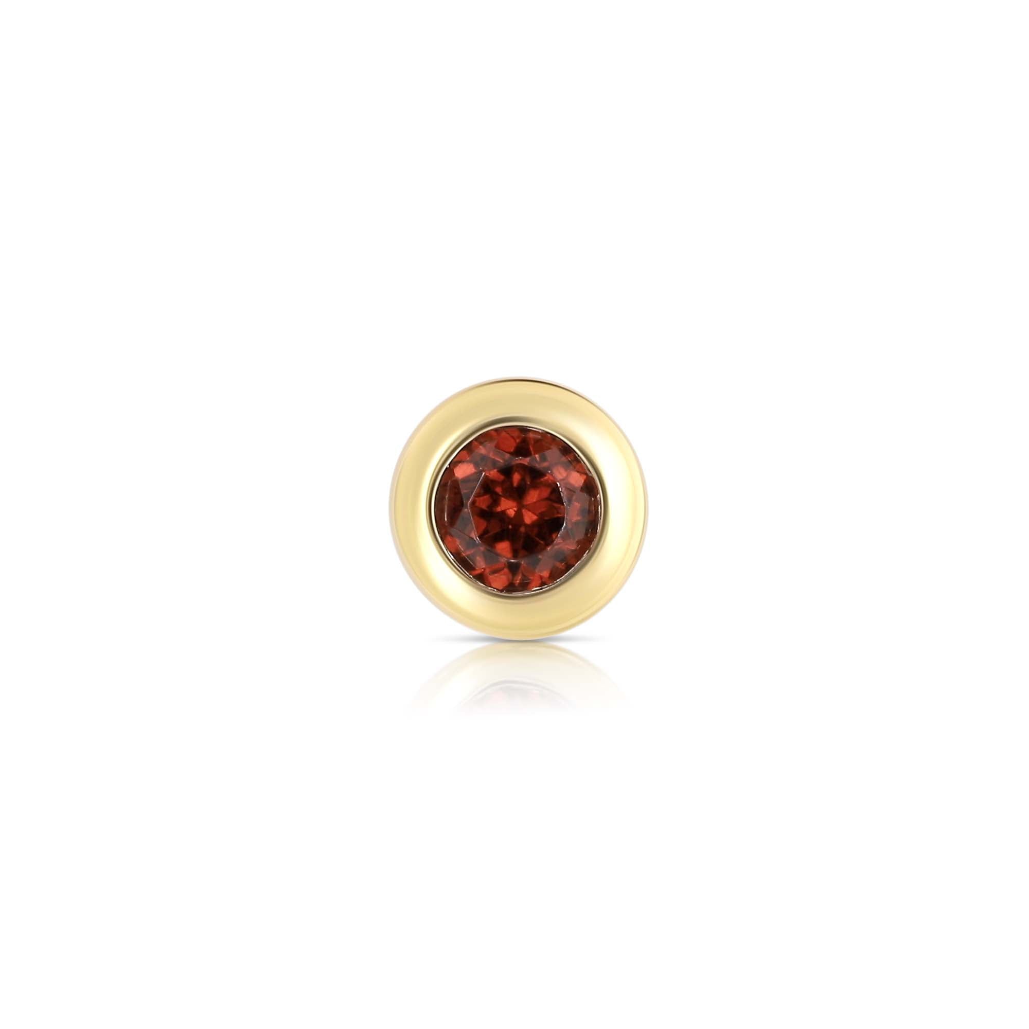 Yellow Gold January Birth Stone Garnet Charm