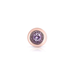 Rose Gold February Birth Stone Amethyst Charm