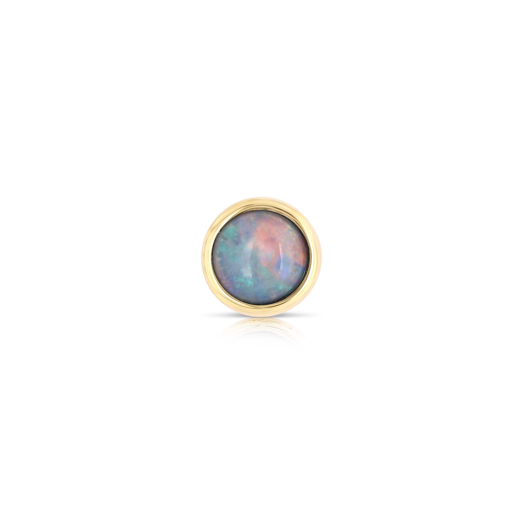 Yellow Gold October Birth Stone Opal Charm