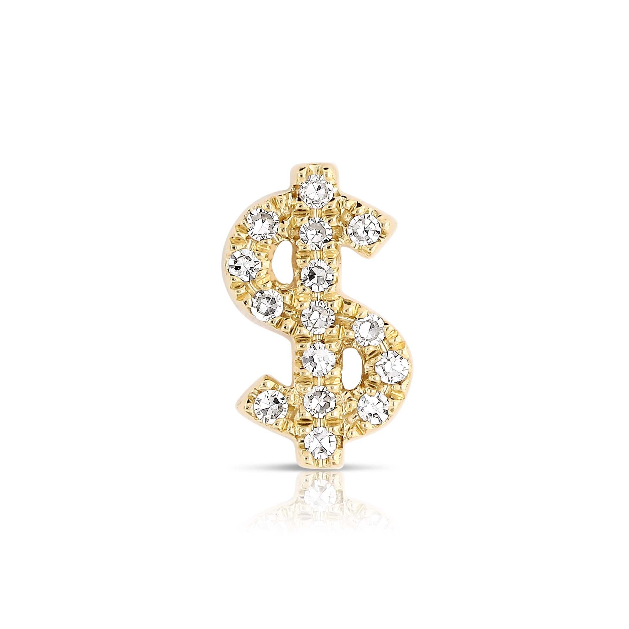 Yellow Gold Miss Independent Dollar Sign Charm