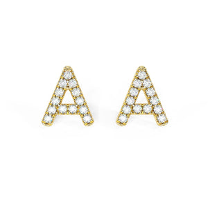 Single Letter A Stud Earring