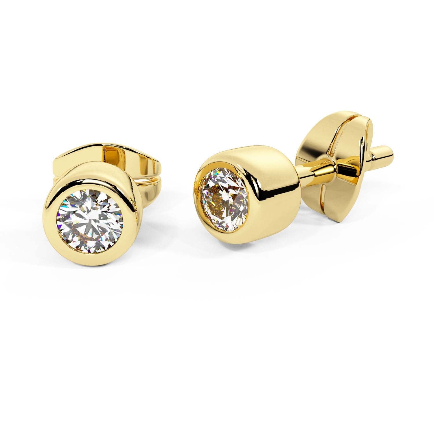 Single Diamond Bezel Stud Earring