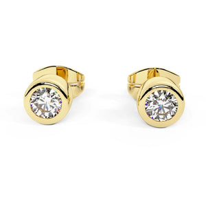 Single Diamond Bezel Stud Earring