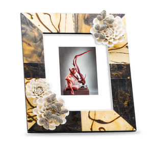Ceramic Frame with Agate and Butterflies