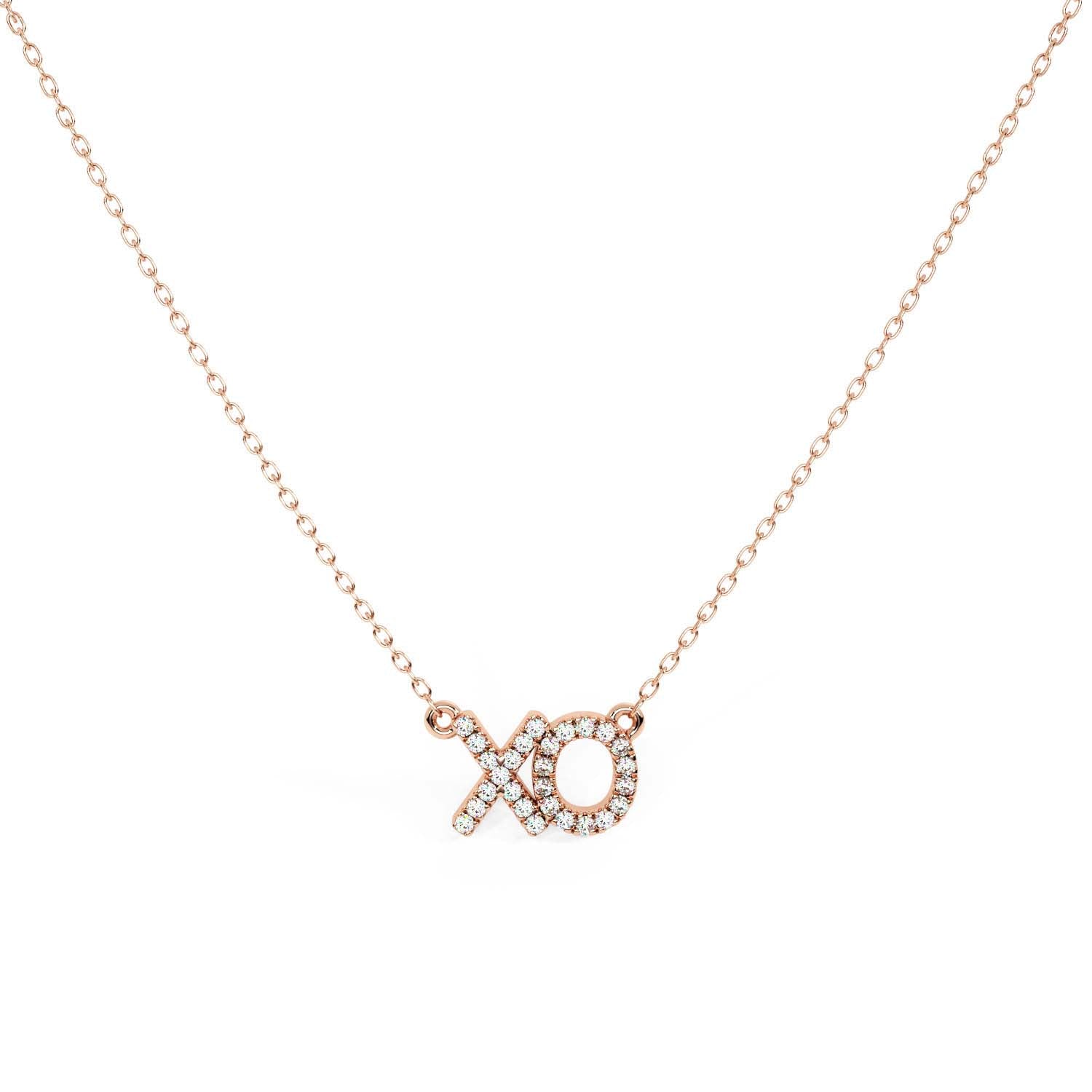 XO Diamond Accent Necklace 18"