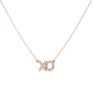 XO Diamond Accent Necklace 18"