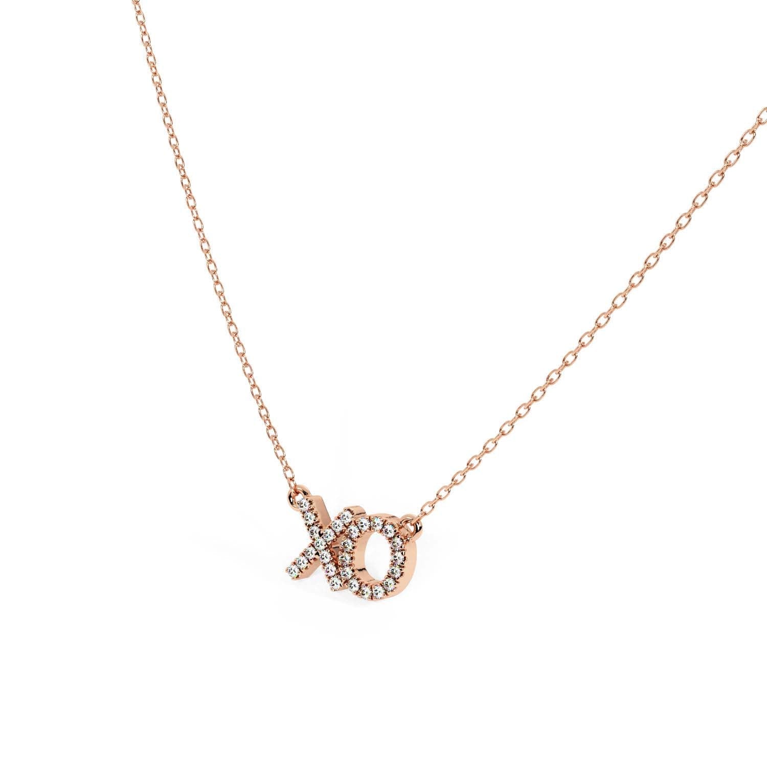 XO Diamond Accent Necklace 18"