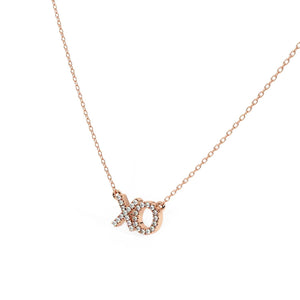 XO Diamond Accent Necklace 18"