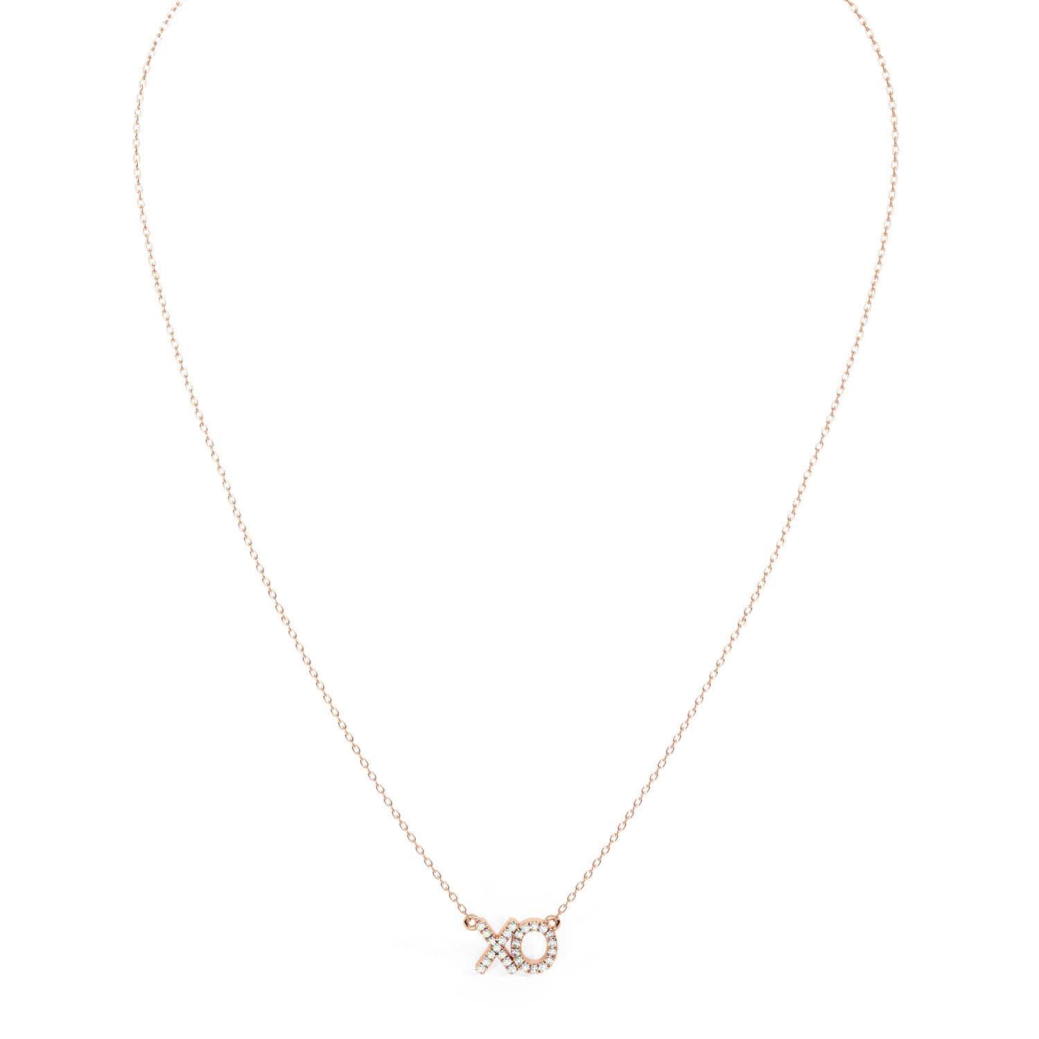 XO Diamond Accent Necklace 18"