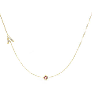 Charm & Bezel Necklace 18”