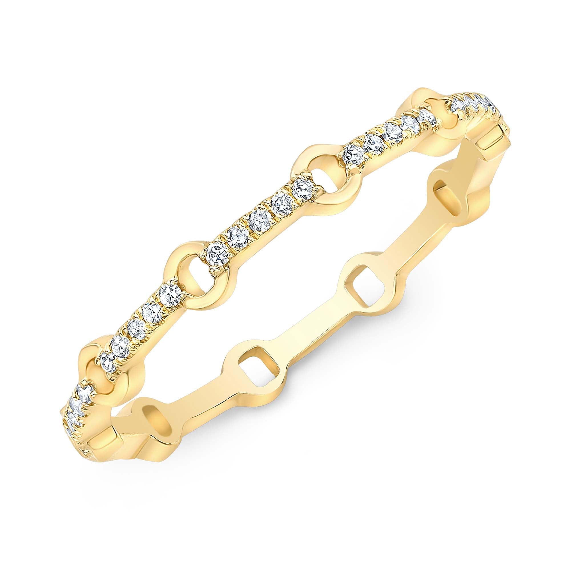 Yellow Gold Micro Link Stackable Band
