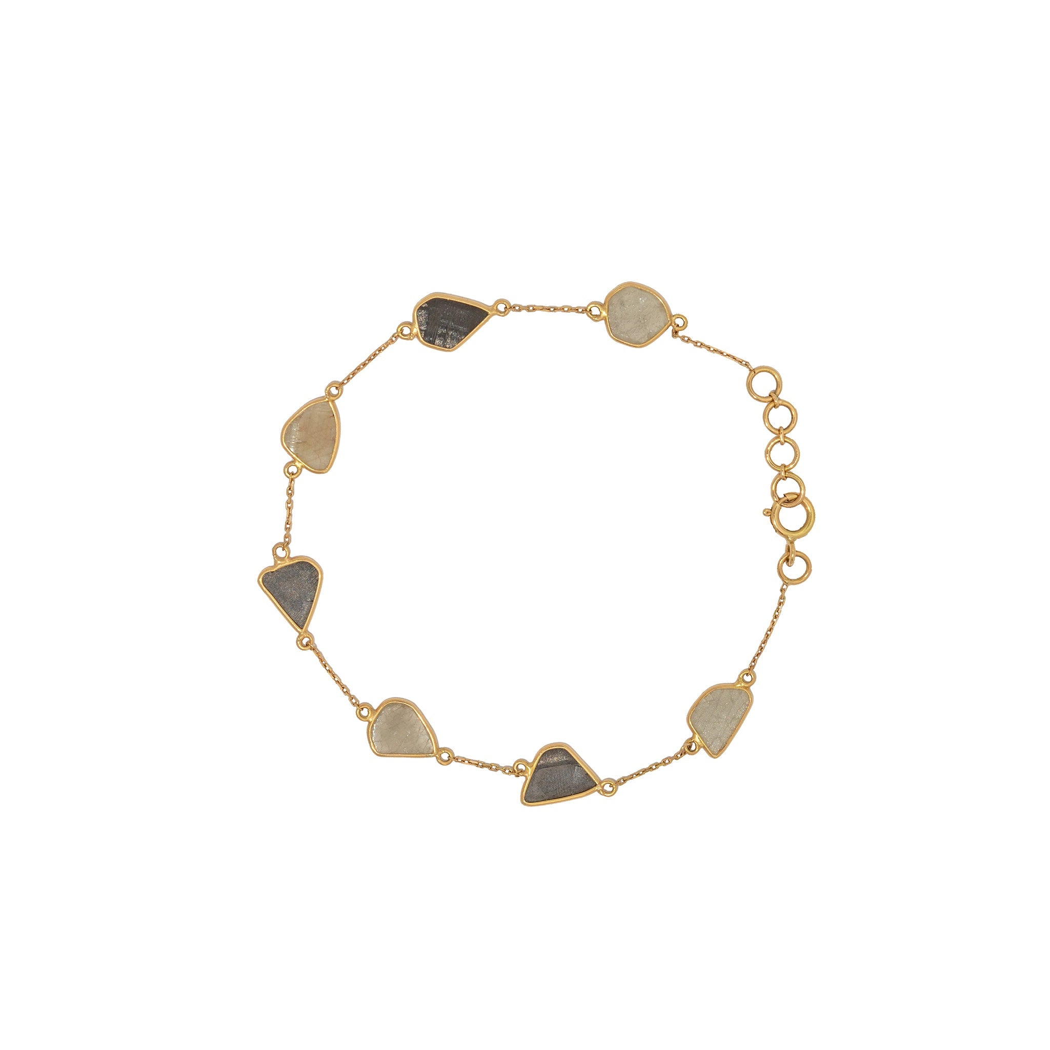 Sliced Brown Diamond 18k Gold Bracelet 