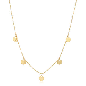 Gold Round Charm Necklace 