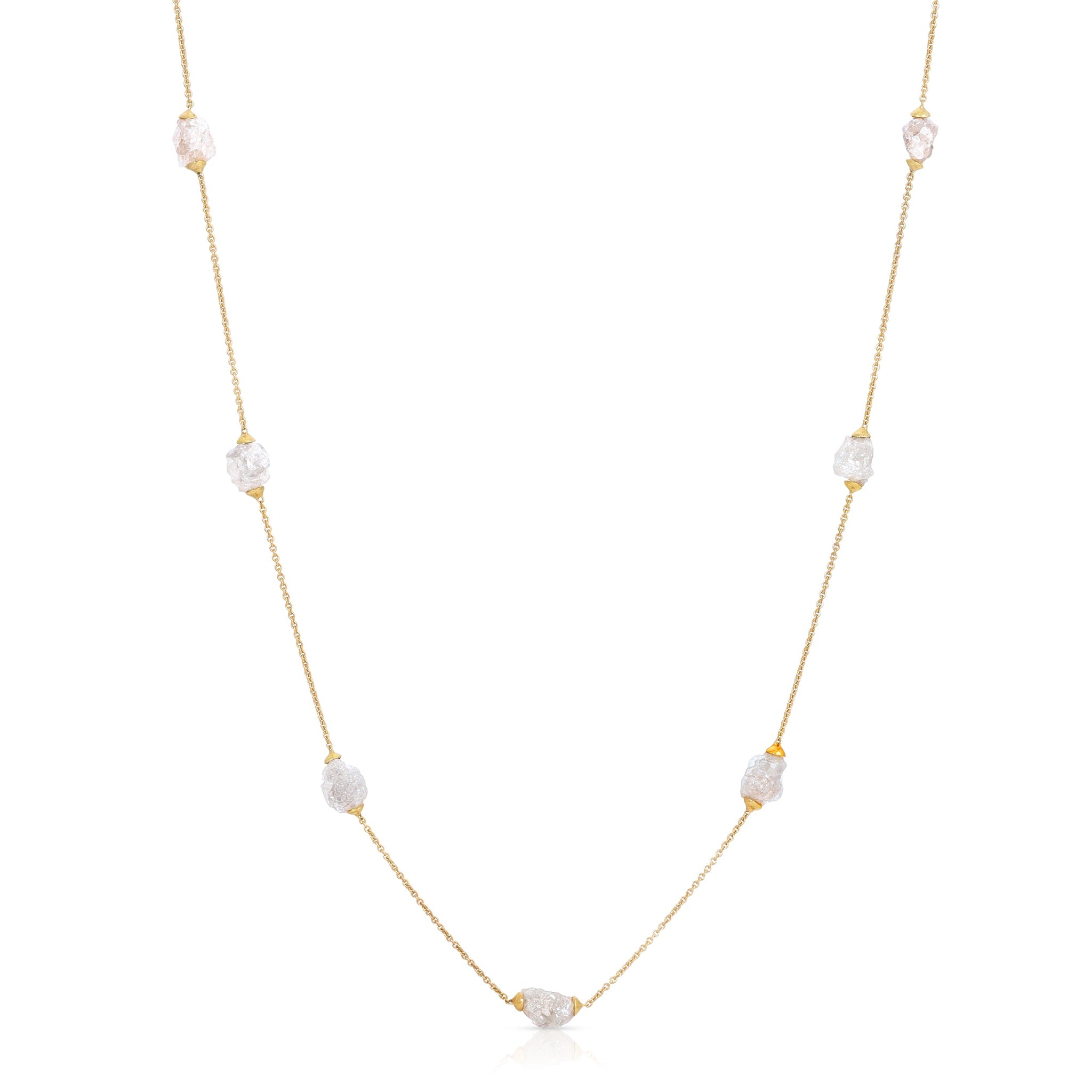 Rock Diamond 14k Gold Necklace 